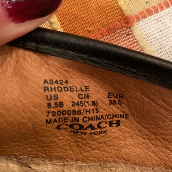 COACH RHODELL LEATHER ESPADRILLE FLATS - Picture 6 of 7